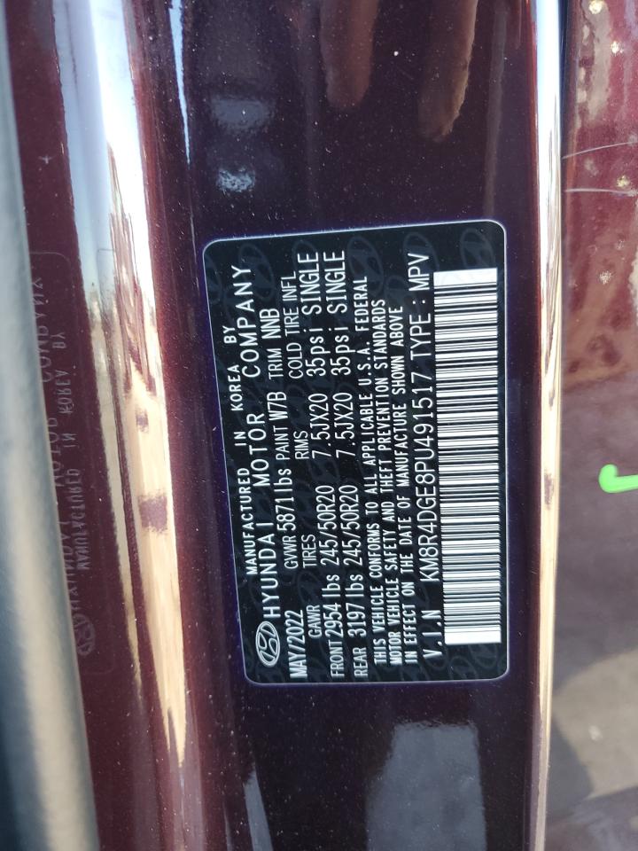2023 Hyundai Palisade VIN KM8R4DGE8PU491517 Copart auction photo, all over damage thumbnail 13