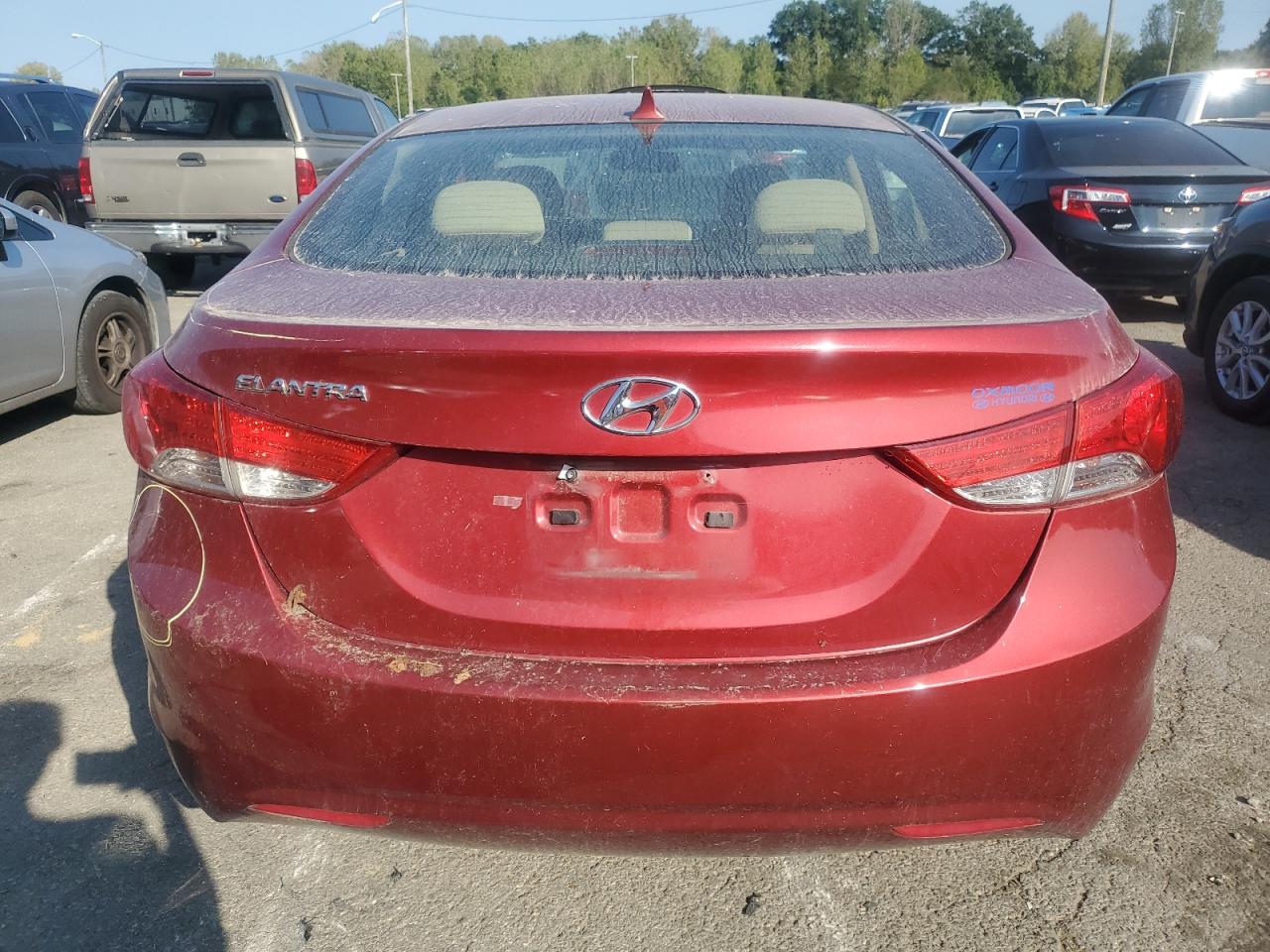 2013 Hyundai Elantra VIN 5NPDH4AE3DH417052 Copart auction photo, all over damage thumbnail 6