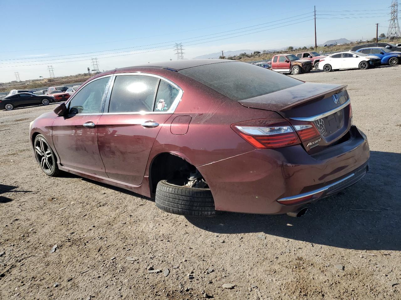 2016 Honda Accord VIN 1HGCR2F57GA158326 Copart auction photo, rear end / undercarriage damage thumbnail 2