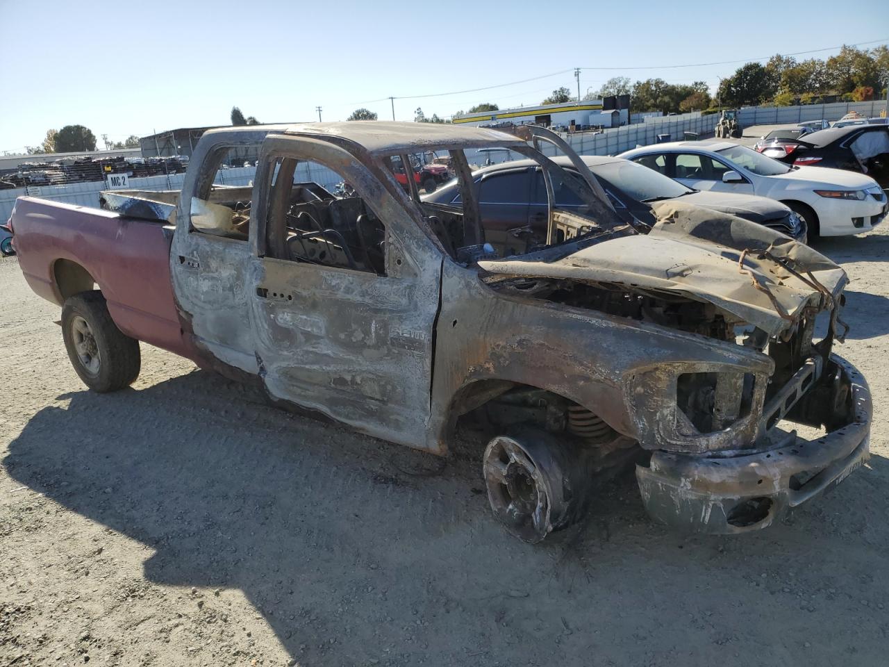 2008 Dodge RAM VIN 3D7KS28AX8G154658 Copart auction photo, burn damage thumbnail 4