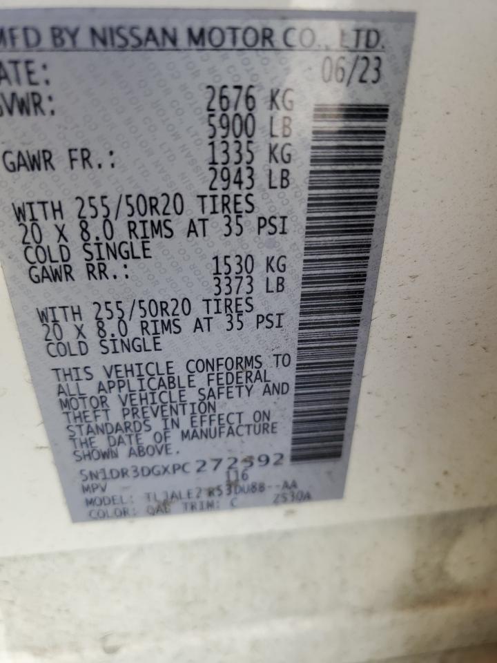 2023 Nissan Pathfinder VIN 5N1DR3DGXPC272592 Copart auction photo, front end damage thumbnail 14