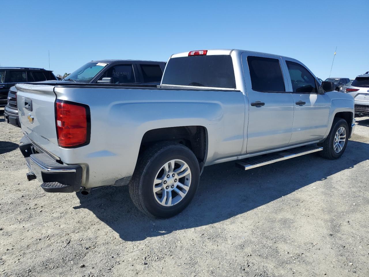 2014 Chevrolet Silverado VIN 3GCPCREC7EG360480 Copart auction photo, rear end / minor dent/scratches damage thumbnail 3
