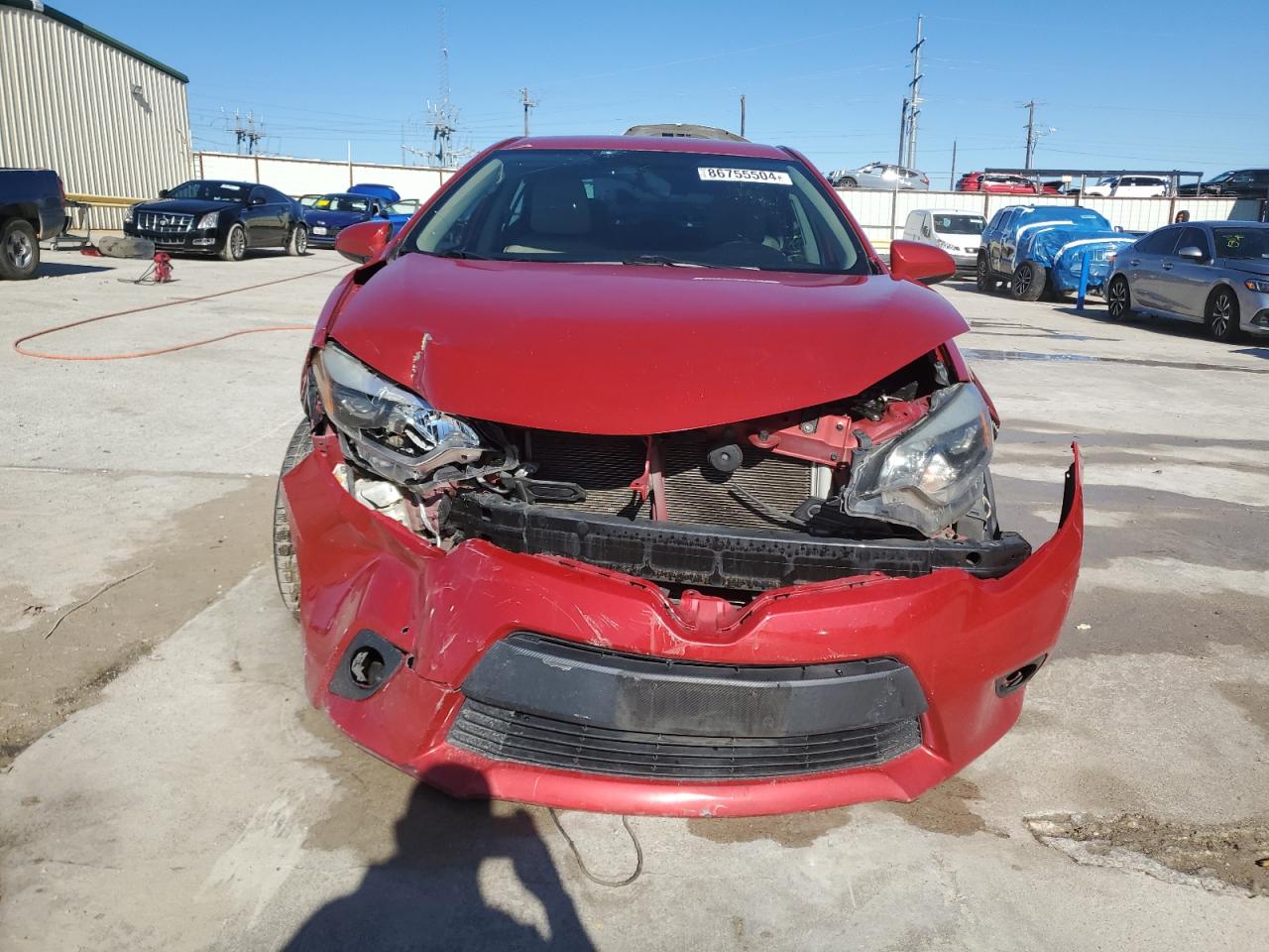 2014 Toyota Corolla VIN 5YFBURHE6EP042302 Copart auction photo, front end / frame damage damage thumbnail 5