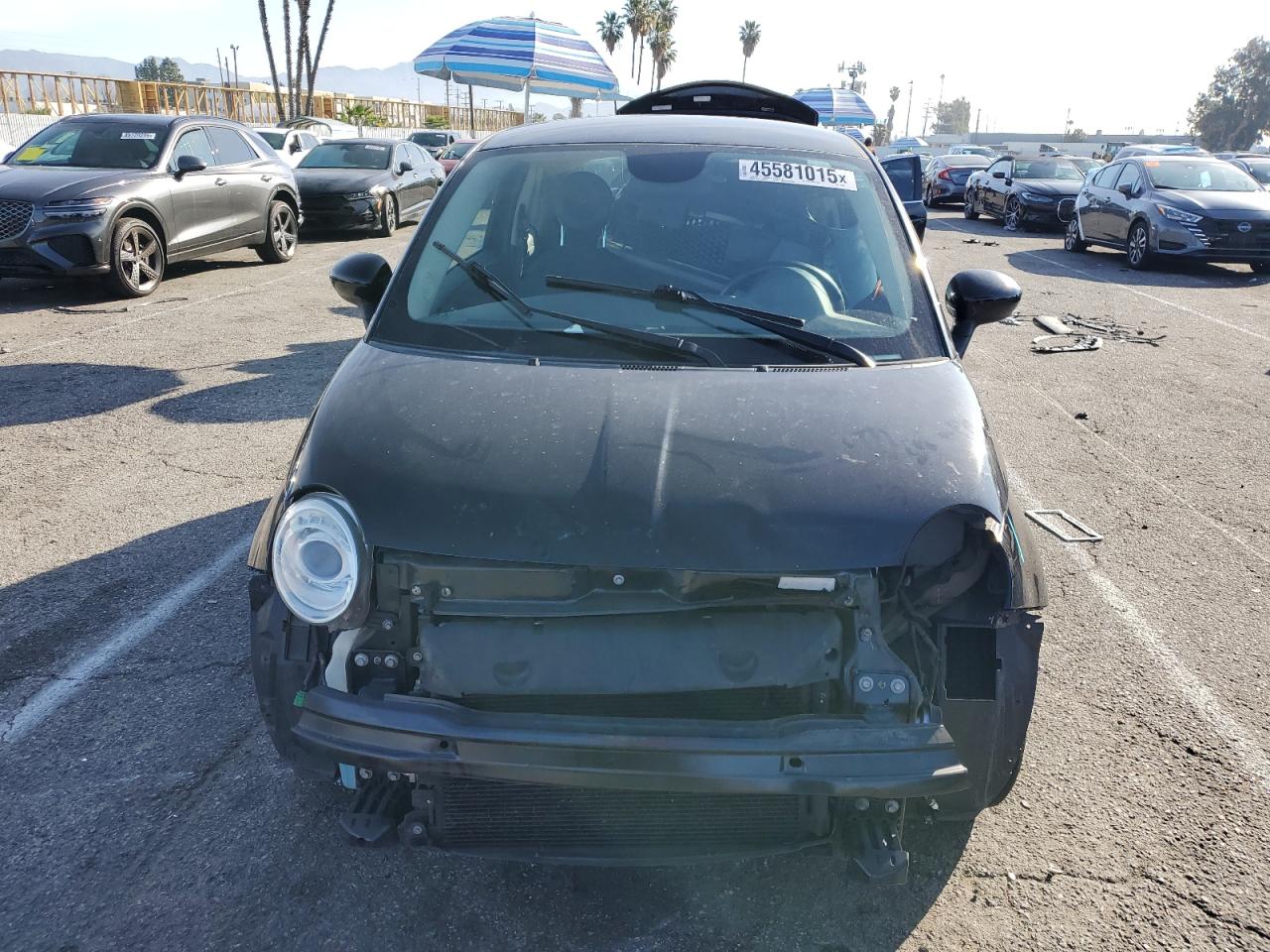 2015 Fiat 500 VIN 3C3CFFAR6FT555952 Copart auction photo, front end damage thumbnail 5