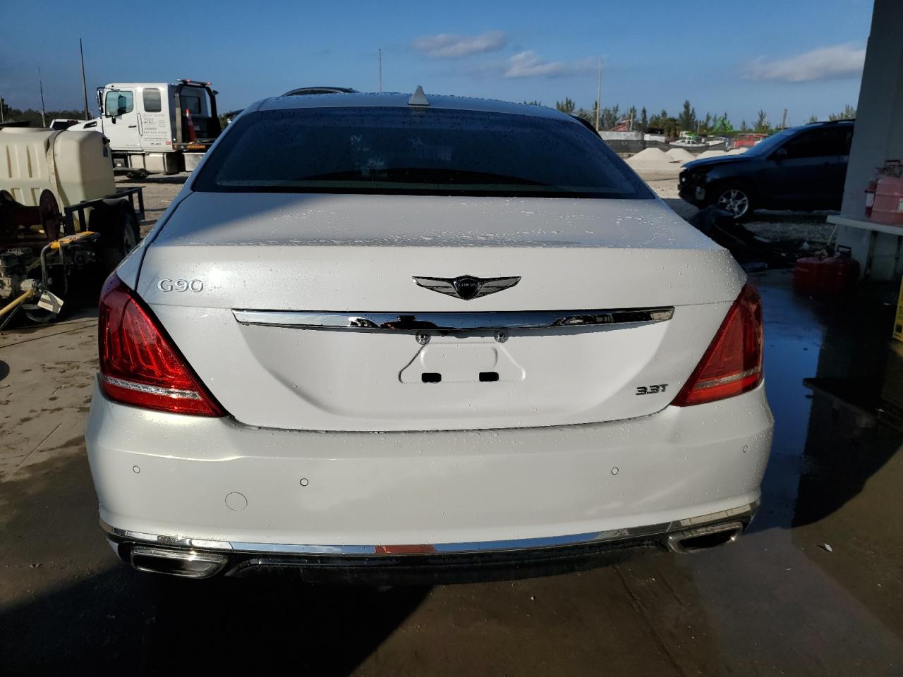 2019 Genesis G90 VIN KMTF34JA0KU054699 Copart auction photo, side / rear end damage thumbnail 6