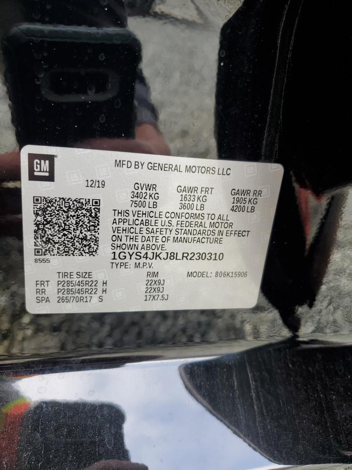 2020 Cadillac Escalade VIN 1GYS4JKJ8LR230310 Copart auction photo, all over damage thumbnail 14