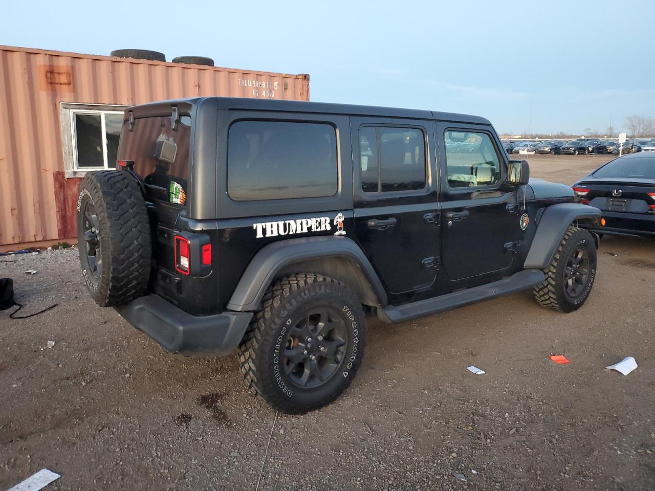 2021 Jeep Wrangler VIN 1C4HJXDN7MW603805 Copart auction photo, side damage thumbnail 3