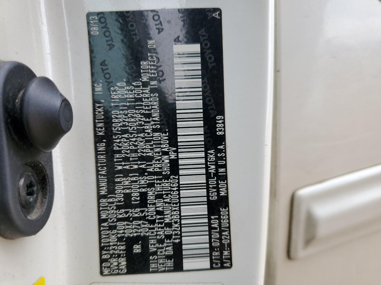 2014 Toyota Venza VIN 4T3ZK3BBXEU064602 Copart auction photo, rear end / mechanical damage thumbnail 15