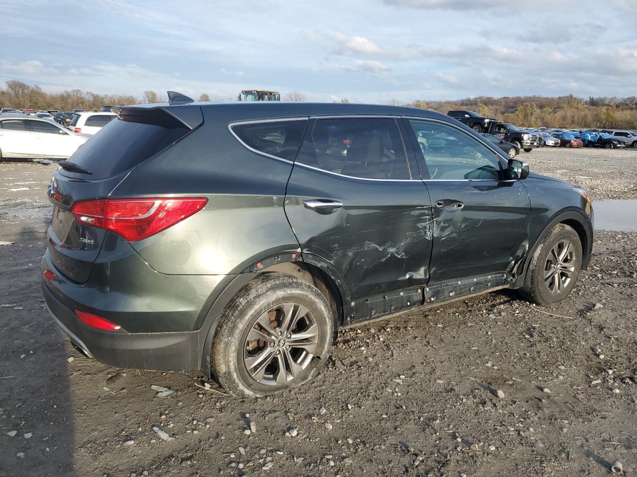 2013 Hyundai Santa Fe VIN 5XYZU3LB0DG051752 Copart auction photo, side damage thumbnail 3