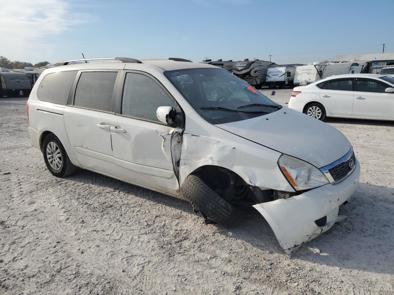 2012 KIA Sedona VIN KNDMG4C74C6430449 Copart auction photo, front end / side damage thumbnail 4
