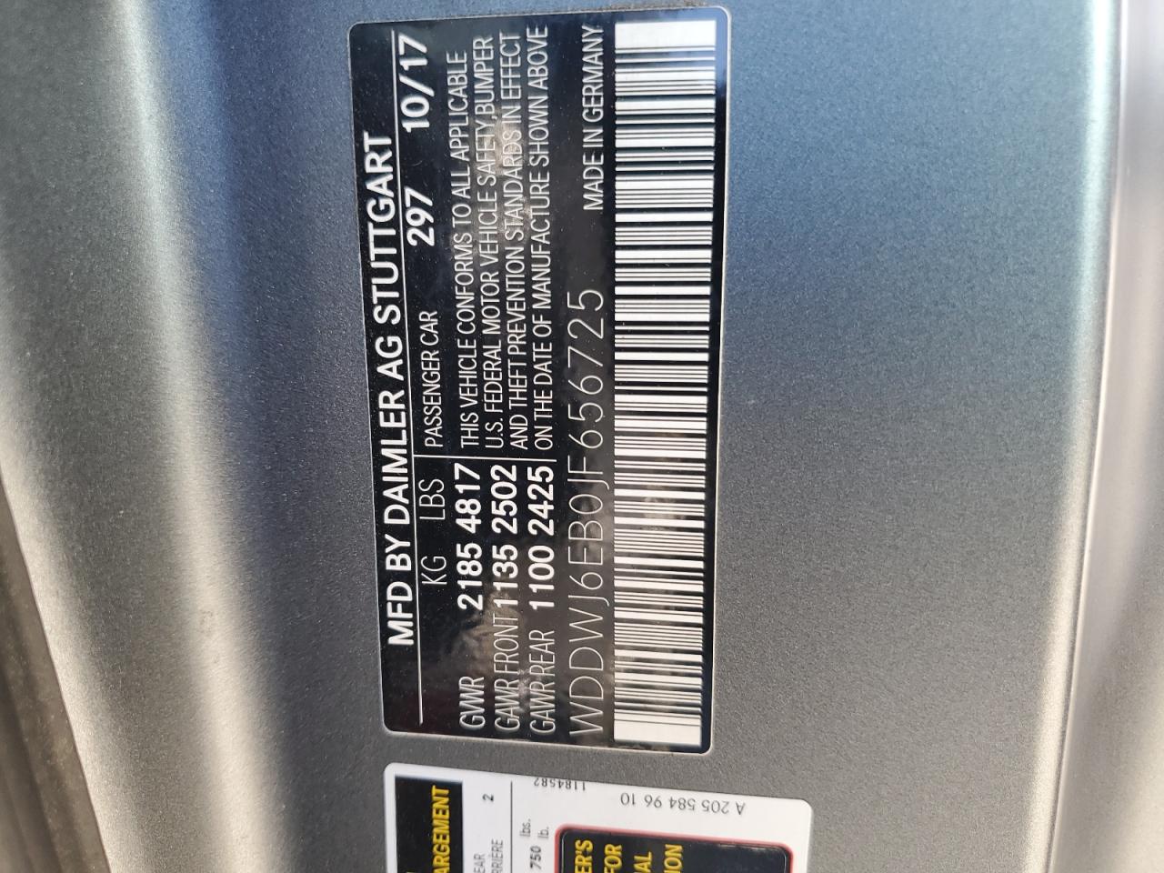 2018 Mercedes-Benz C-klasse VIN WDDWJ6EB0JF656725 Copart auction photo, front end damage thumbnail 13