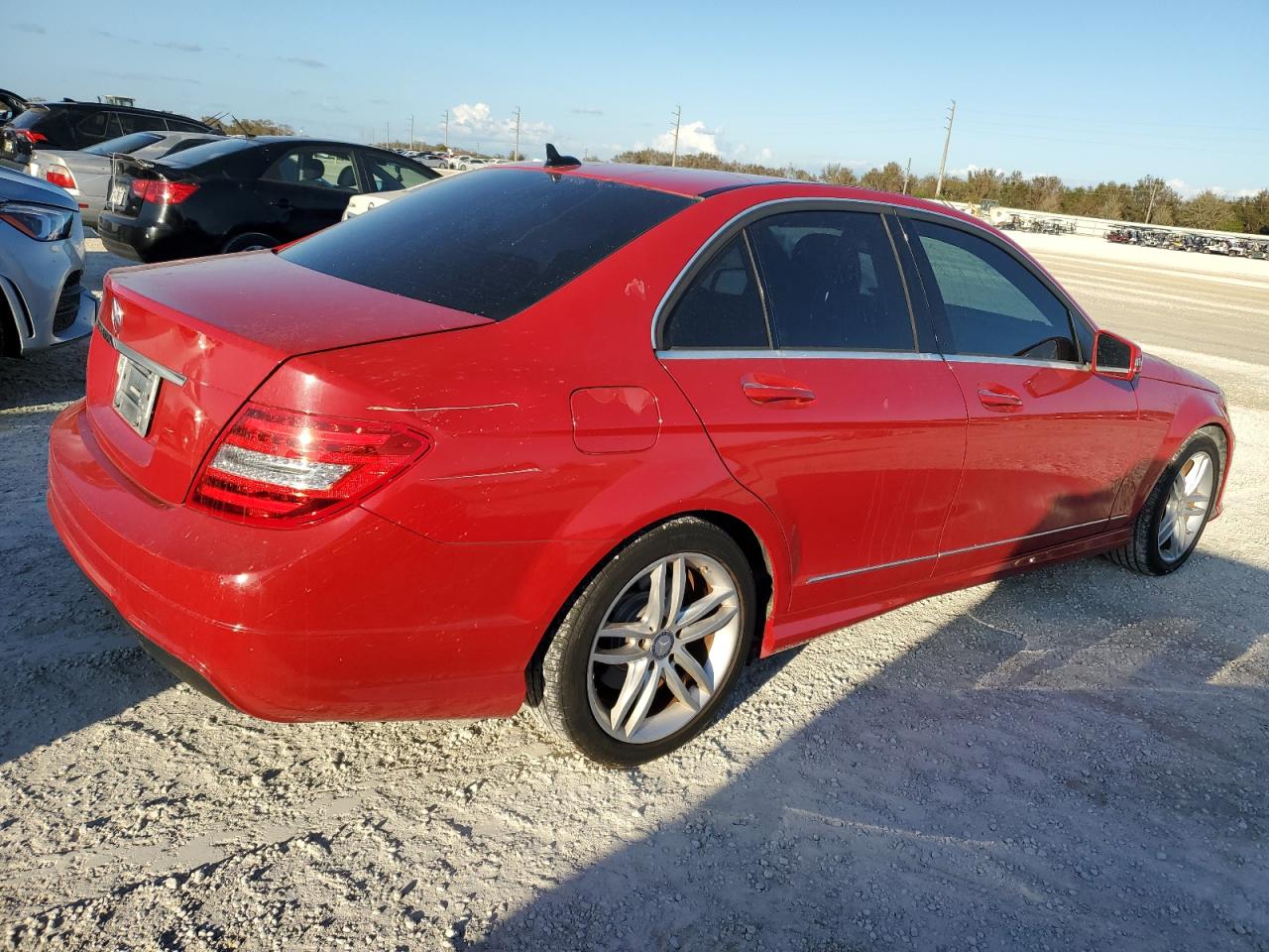2014 Mercedes-Benz C-klasse VIN WDDGF4HB7EA960496 Copart auction photo, mechanical damage thumbnail 3