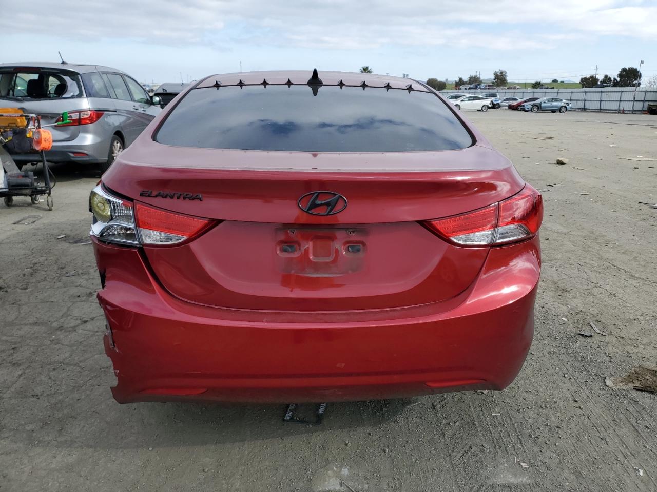 2013 Hyundai Elantra VIN 5NPDH4AE9DH445812 Copart auction photo, rear end damage thumbnail 6