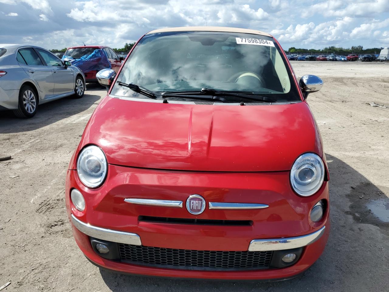 2012 Fiat 500 VIN 3C3CFFER6CT348130 Copart auction photo, front end / side damage thumbnail 5