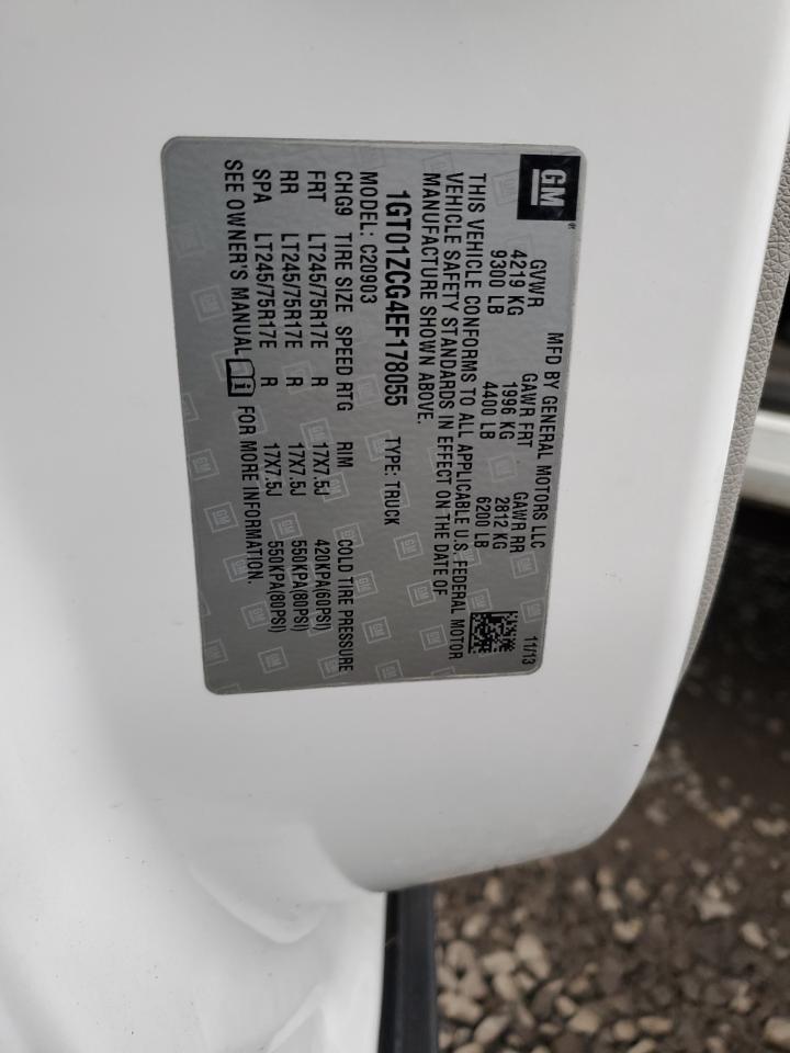 2014 GMC Sierra VIN 1GT01ZCG4EF178055 Copart auction photo, rear end damage thumbnail 12