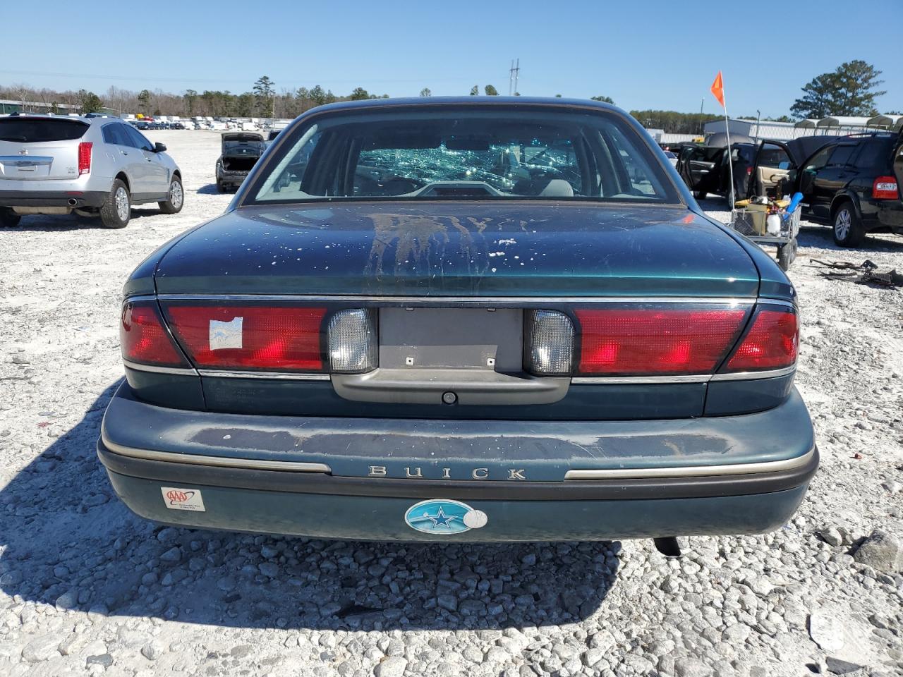 1998 Buick LeSabre VIN 1G4HP52K3WH452380 Copart auction photo, top/roof / front end damage thumbnail 6