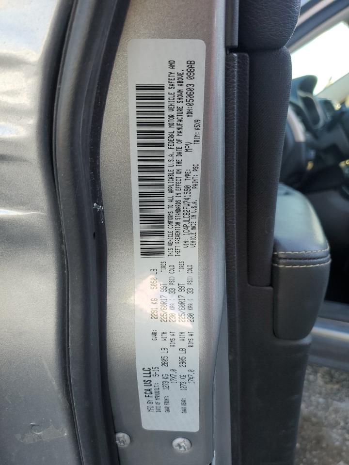 2015 Jeep Grand Cherokee VIN 1C4PJLCB2FW741590 Copart auction photo, all over damage thumbnail 14