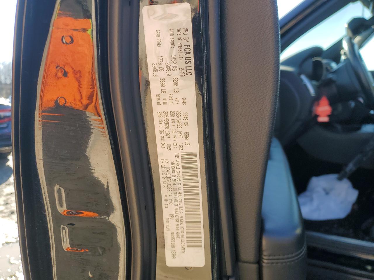 2020 Dodge Durango VIN 1C4RDJDG6LC302114 Copart auction photo, front end / undercarriage damage thumbnail 13