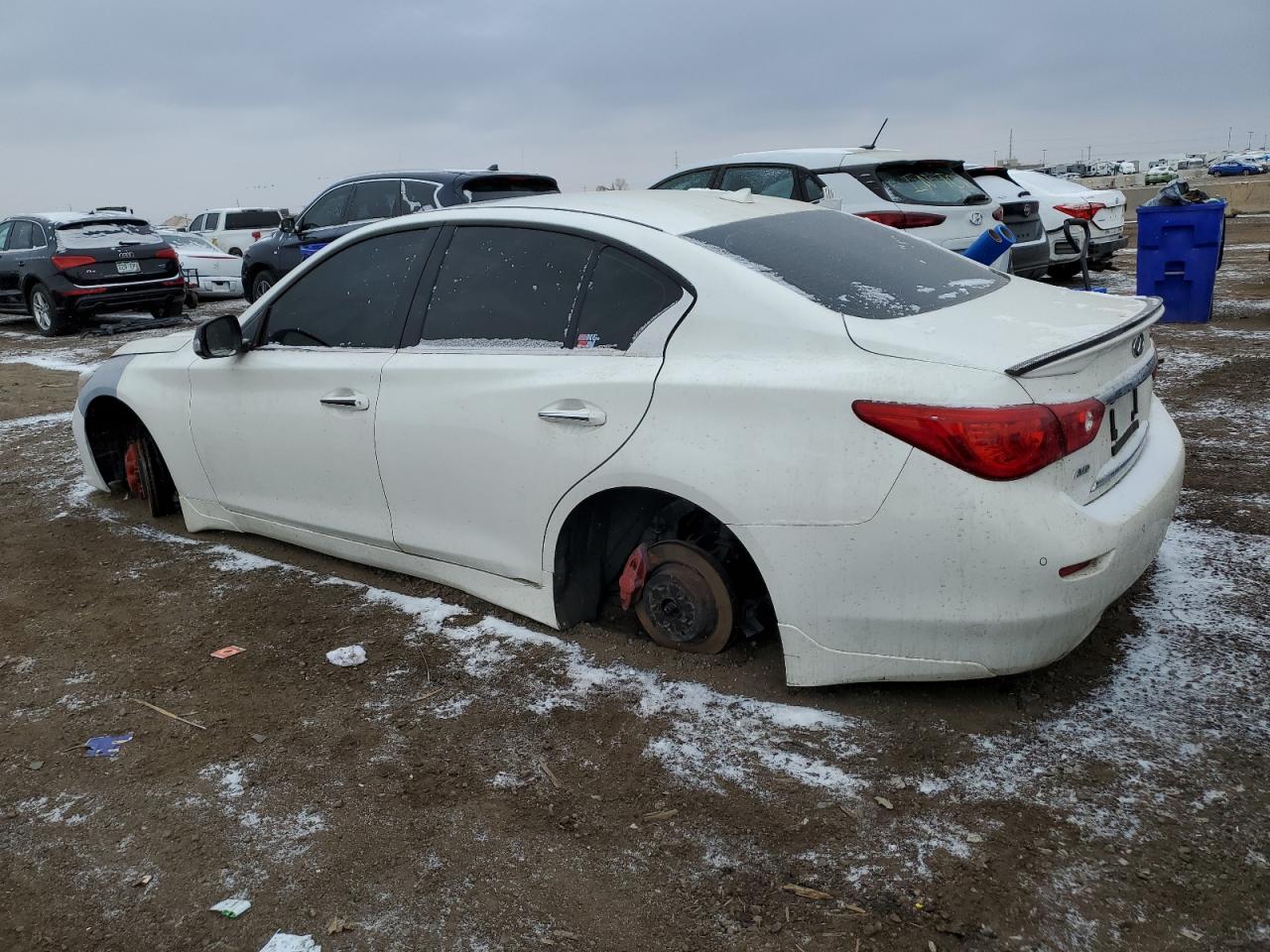2014 Infiniti Q50 VIN JN1AV7AR7EM700936 Copart auction photo, vandalism damage thumbnail 2