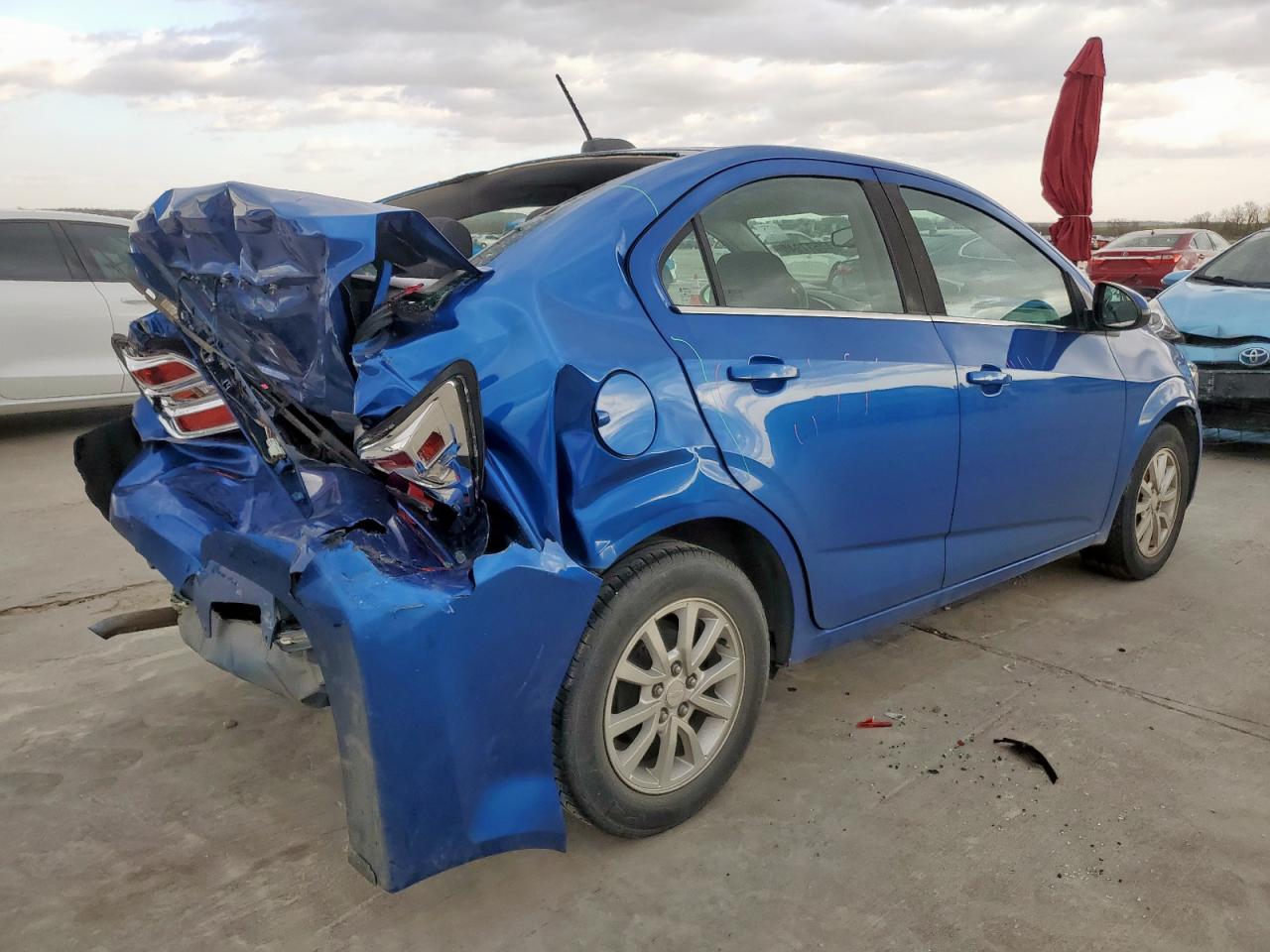 2017 Chevrolet Sonic VIN 1G1JD5SH7H4123056 Copart auction photo, rear end / side damage thumbnail 3