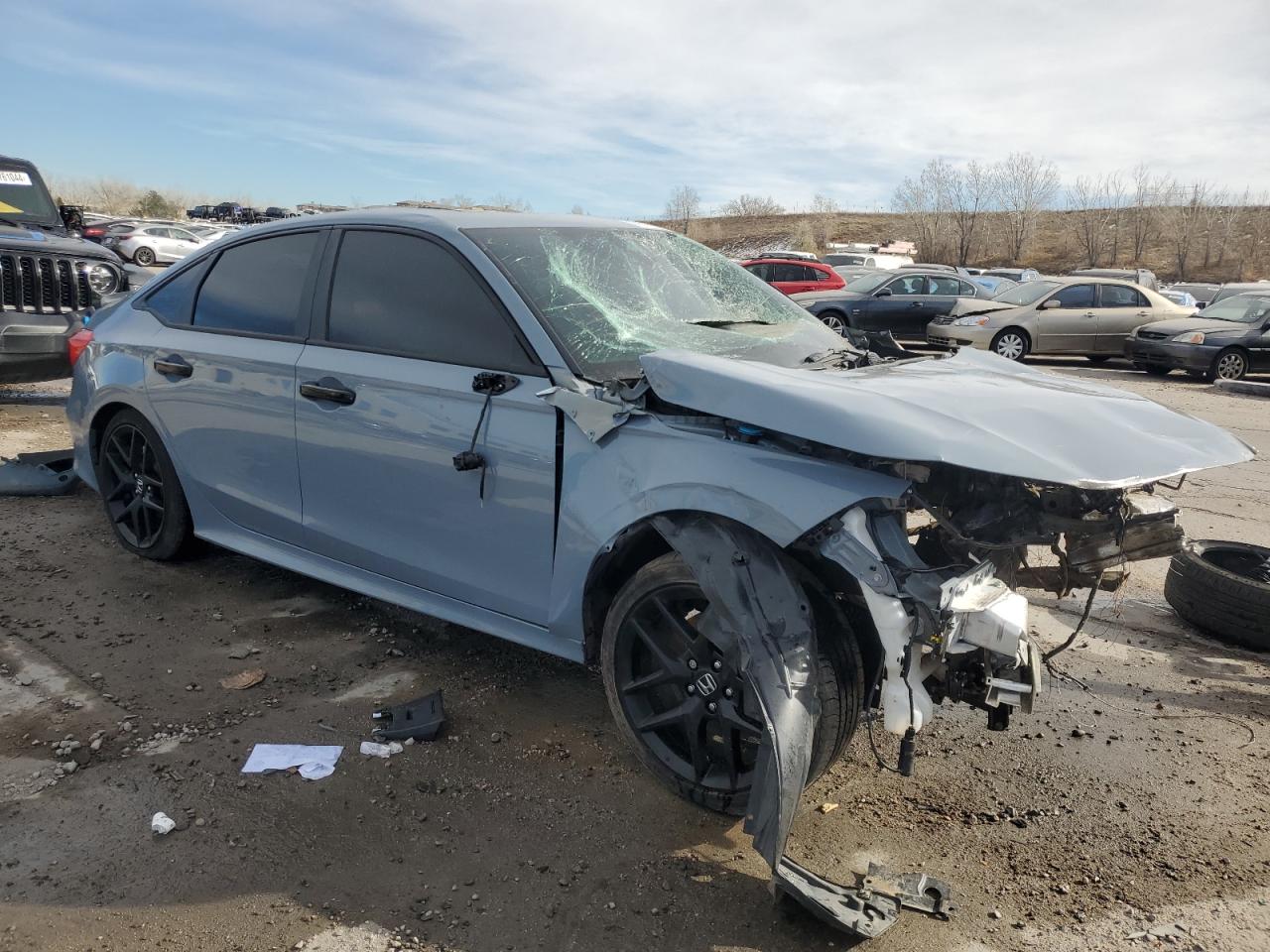 2023 Honda Civic VIN 2HGFE1E57PH474878 Copart auction photo, front end / side damage thumbnail 4