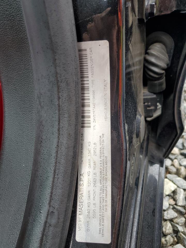 2014 Maserati Ghibli VIN ZAM57RTA4E1096996 Copart auction photo, rear end damage thumbnail 13