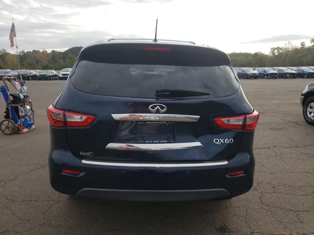 2015 Infiniti QX60 VIN 5N1AL0MMXFC547157 Copart auction photo, undercarriage / front end damage thumbnail 6