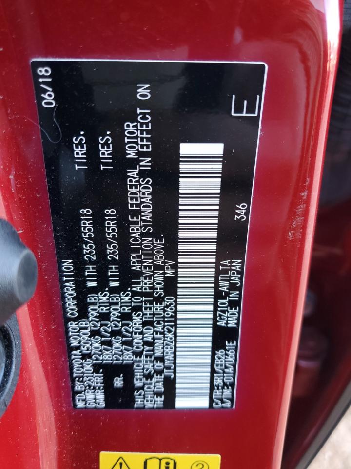 2019 Lexus NX VIN JTJYARBZ6K2119630 Copart auction photo, rear end damage thumbnail 15