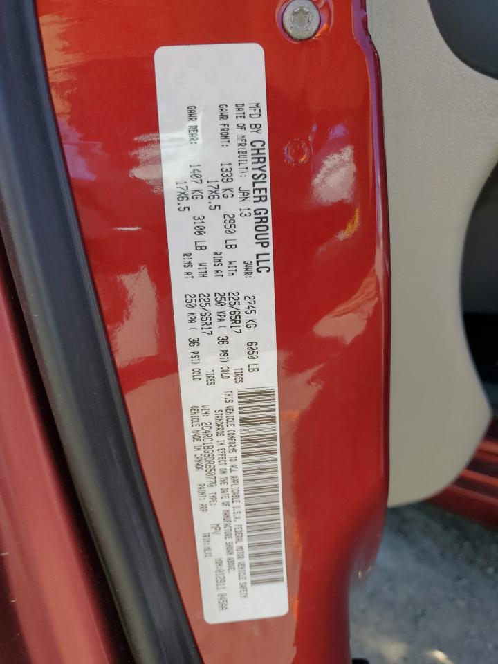 2013 Chrysler Town & Country VIN 2C4RC1BG6DR650770 Copart auction photo, front end / minor dent/scratches damage thumbnail 14
