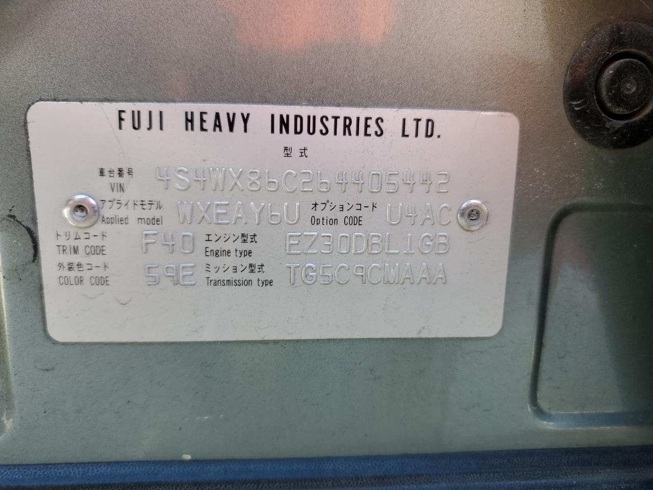 2006 Subaru Tribeca VIN 4S4WX86C264405442 Copart auction photo, side damage thumbnail 15