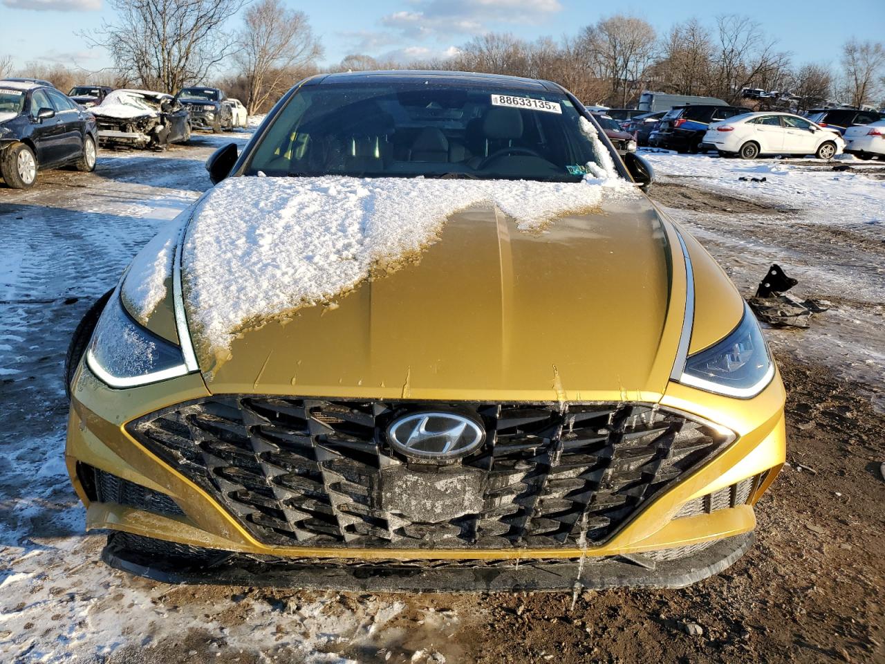 2020 Hyundai Sonata VIN 5NPEJ4J28LH022586 Copart auction photo, front end / undercarriage damage thumbnail 5