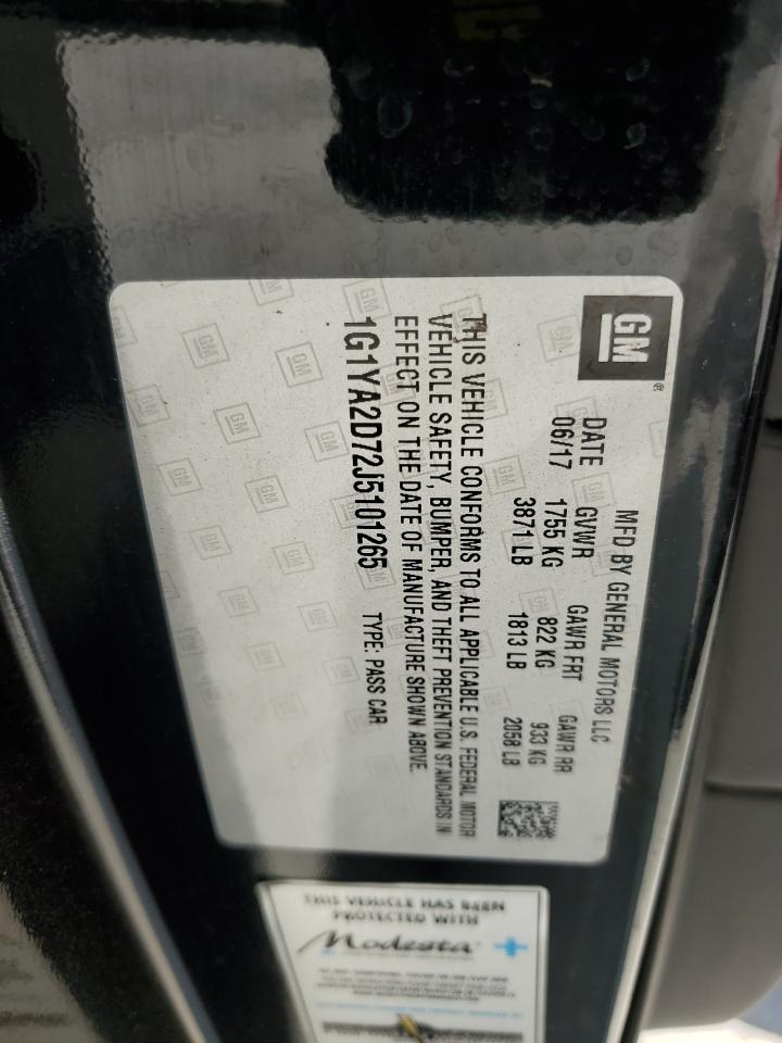 2018 Chevrolet Corvette VIN 1G1YA2D72J5101265 Copart auction photo, water/flood / minor dent/scratches damage thumbnail 12