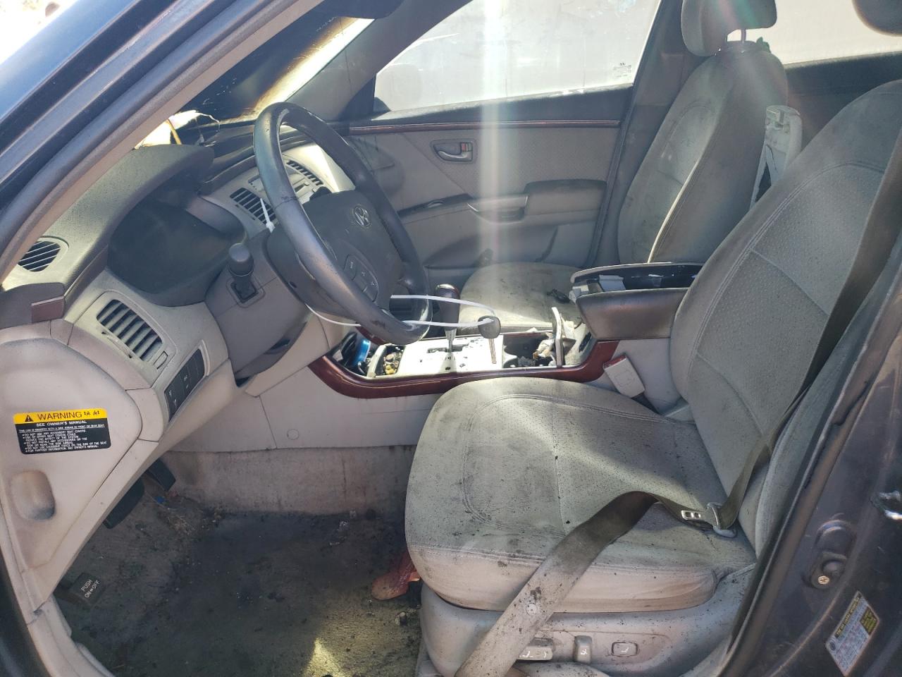 2006 Hyundai Azera VIN KMHFC46F76A069190 Copart auction photo, burn - engine / burn - interior damage thumbnail 7