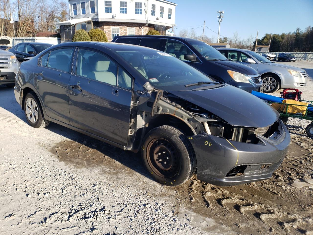 2013 Honda Civic VIN 19XFB2F57DE215374 Copart auction photo, front end / side damage thumbnail 4