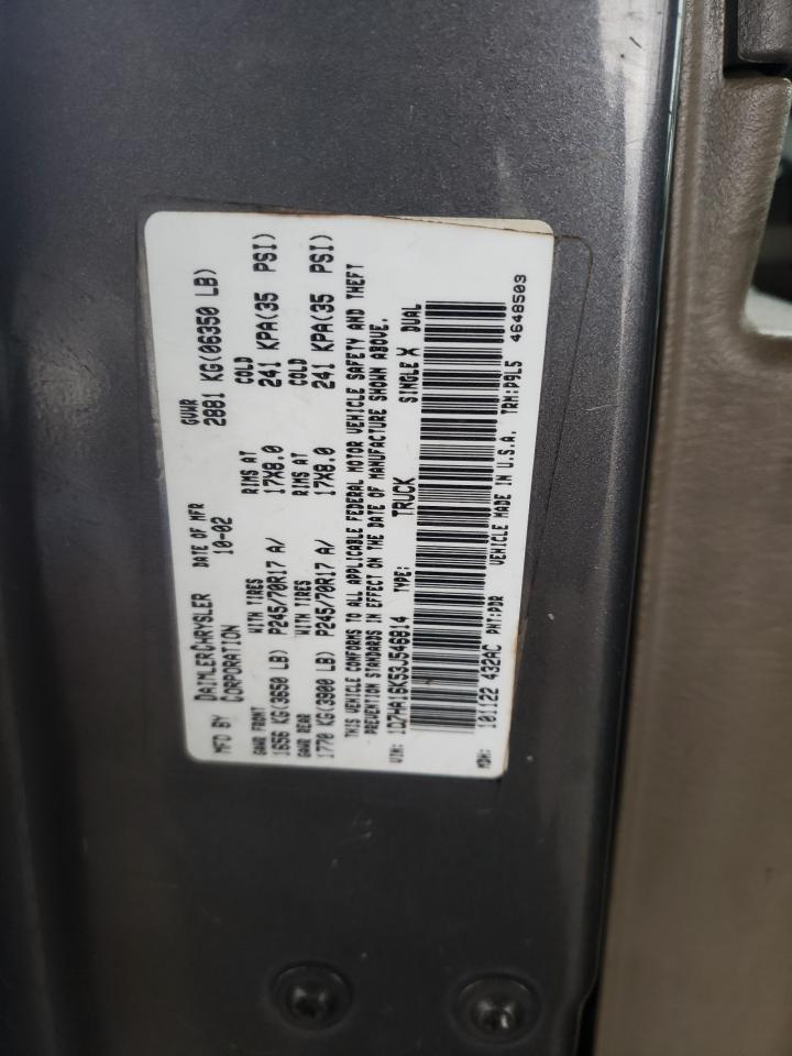 2003 Dodge RAM VIN 1D7HA16K53J546814 Copart auction photo, front end damage thumbnail 13