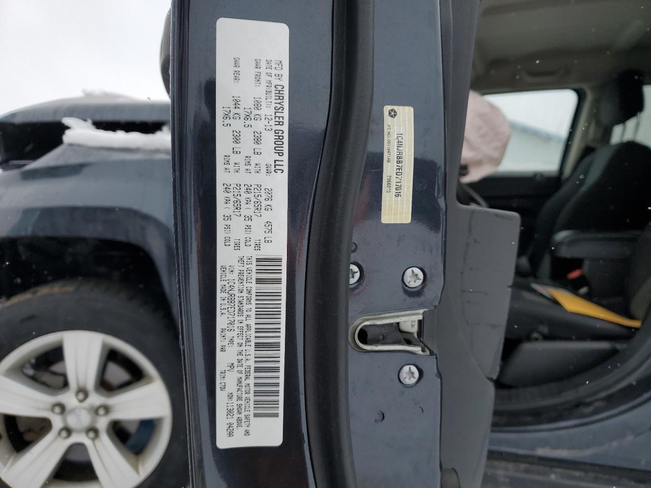 2014 Jeep Liberty (Patriot) VIN 1C4NJRBB7ED717016 Copart auction photo, all over damage thumbnail 12