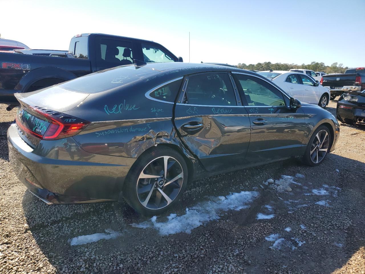 2021 Hyundai Sonata VIN 5NPEJ4J25MH106673 Copart auction photo, all over damage thumbnail 3
