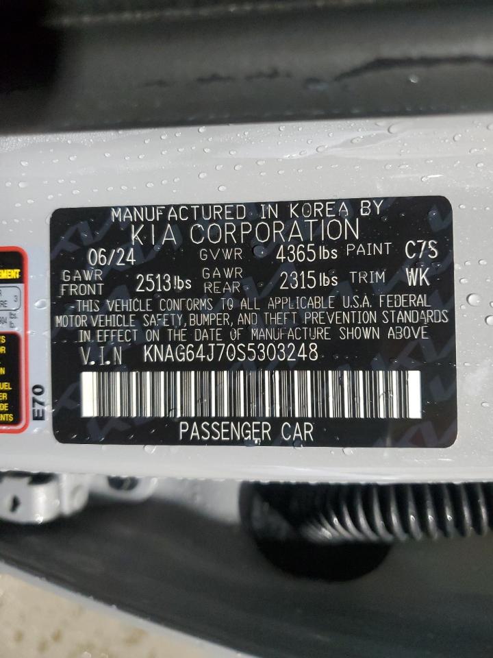 2025 KIA K5 VIN KNAG64J70S5303248 Copart auction photo, rear end / front end damage thumbnail 13