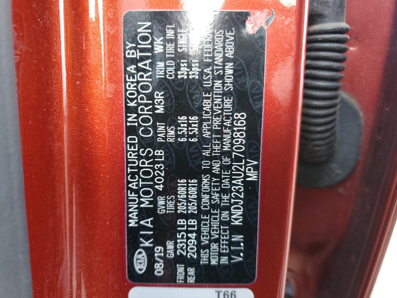 2020 KIA Soul VIN KNDJ23AU2L7098168 Copart auction photo, front end / minor dent/scratches damage thumbnail 13