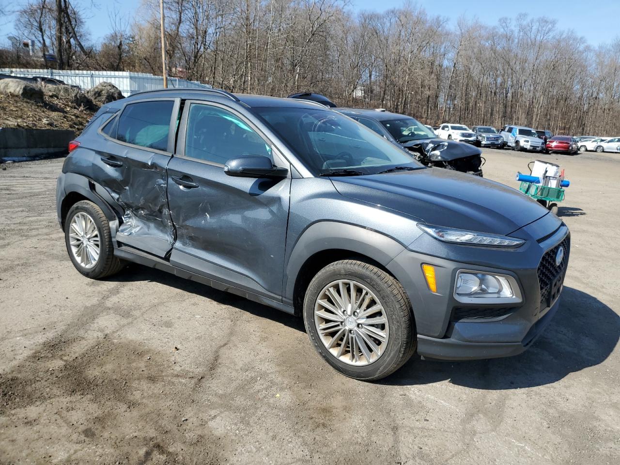 2019 Hyundai Kona VIN KM8K2CAA2KU341239 Copart auction photo, side / minor dent/scratches damage thumbnail 4
