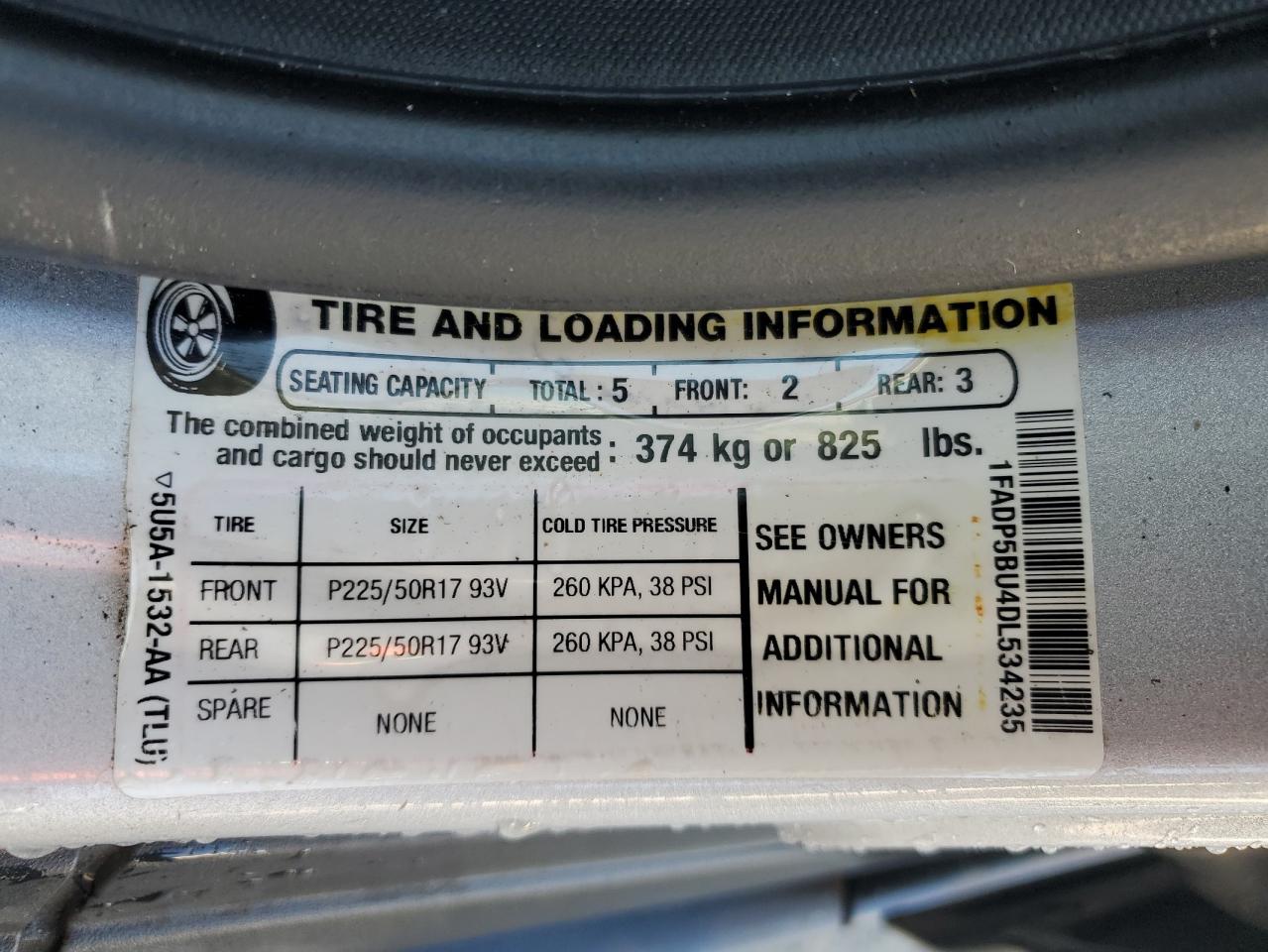 2013 Ford C-MAX VIN 1FADP5BU4DL534235 Copart auction photo, front end / rear end damage thumbnail 14