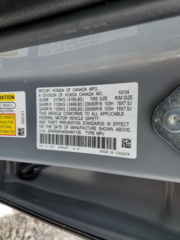 2025 Honda CR-V VIN 2HKRS4H44SH441135 Copart auction photo, front end damage thumbnail 14