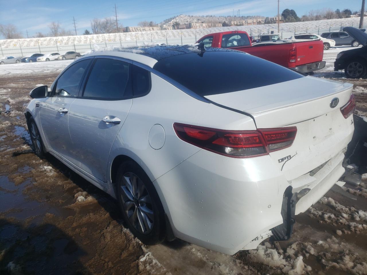 2018 KIA Optima VIN 5XXGT4L32JG237995 Copart auction photo, all over damage thumbnail 2
