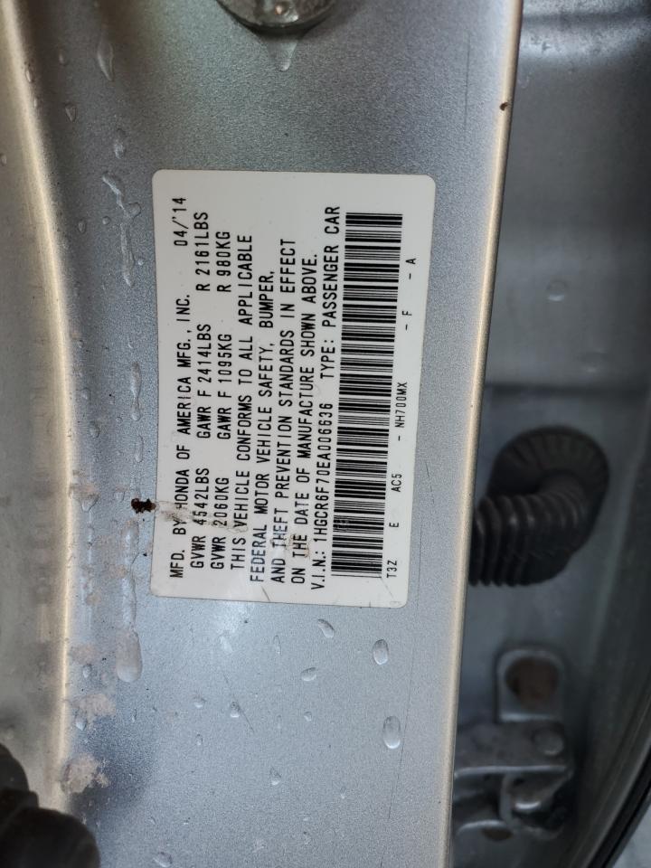 2014 Honda Accord VIN 1HGCR6F70EA006636 Copart auction photo, all over damage thumbnail 14