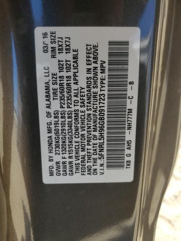 2016 Honda Odyssey VIN 5FNRL5H96GB091723 Copart auction photo, front end damage thumbnail 14