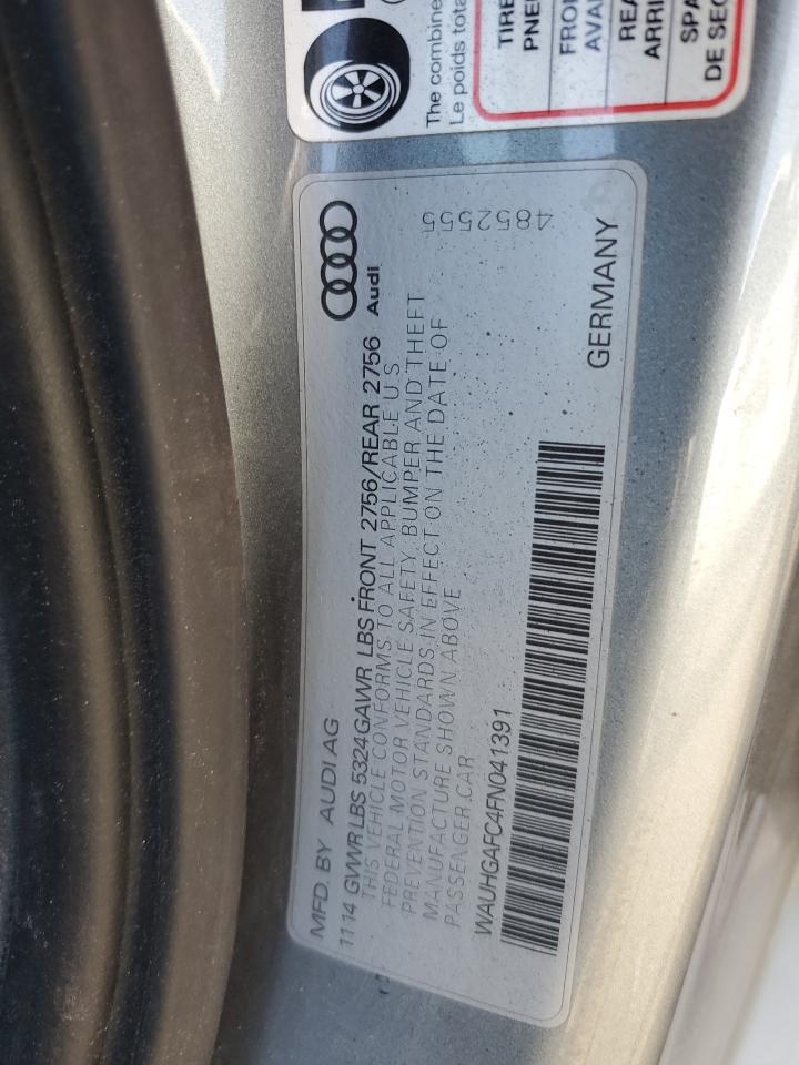 2015 Audi A6 VIN WAUHGAFC4FN041391 Copart auction photo, rollover damage thumbnail 13