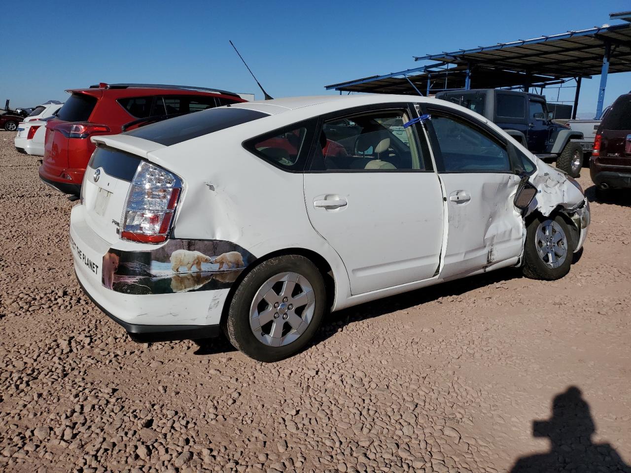 2007 Toyota Prius VIN JTDKB20U477588939 Copart auction photo, front end / side damage thumbnail 3
