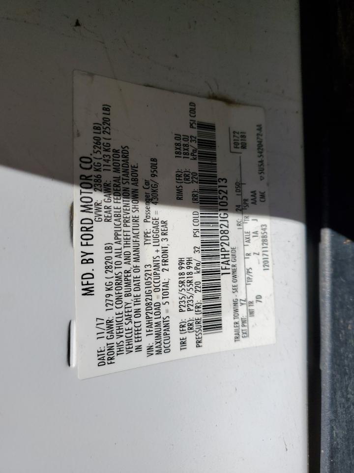2018 Ford Taurus VIN 1FAHP2D82JG105213 Copart auction photo, front end damage thumbnail 12