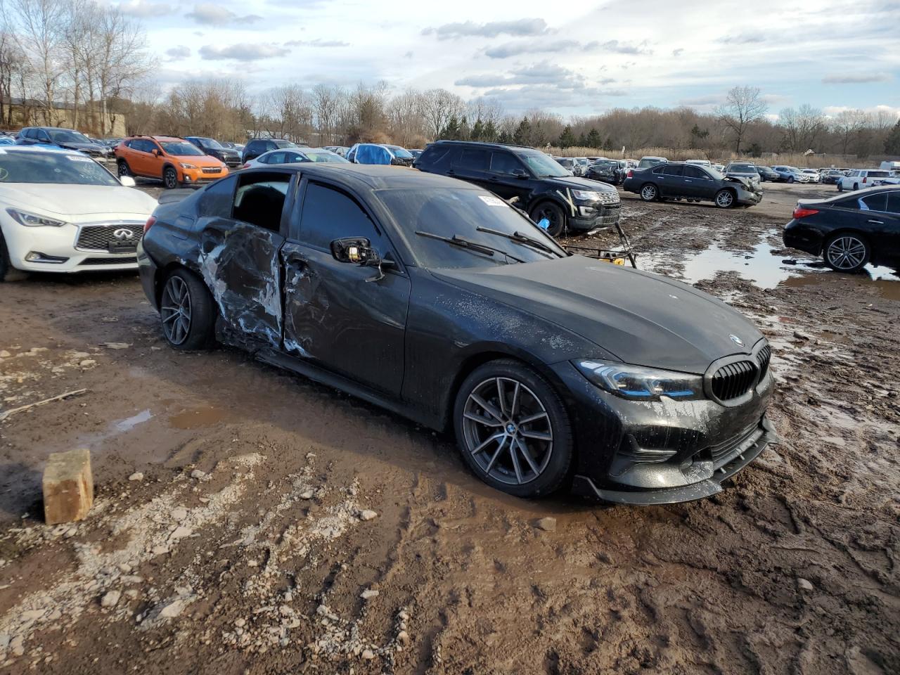 2019 BMW 3er VIN WBA5R7C52KFH14501 Copart auction photo, side damage thumbnail 4