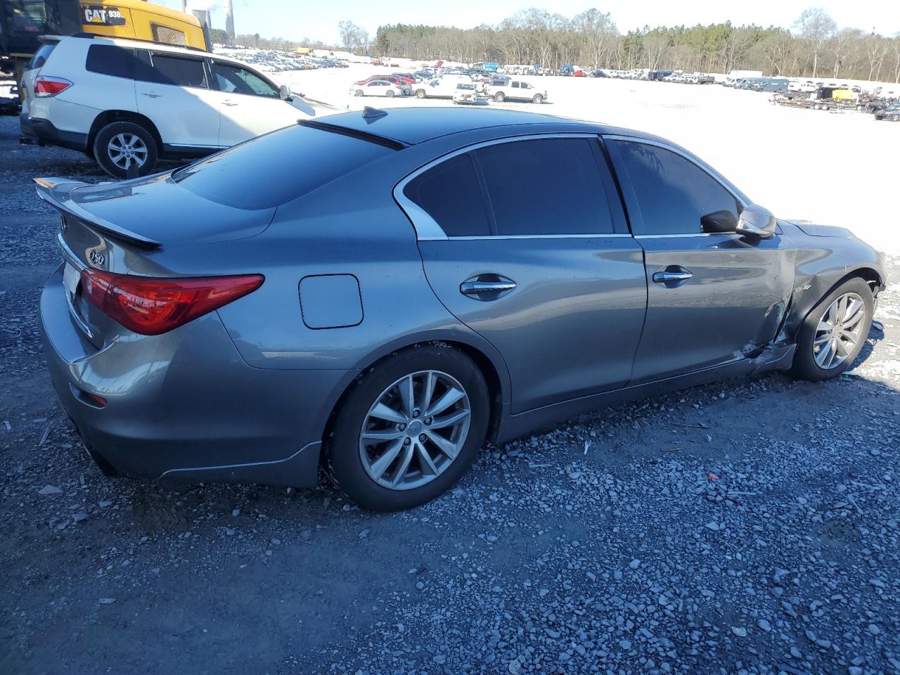2015 Infiniti Q50 VIN JN1BV7AP7FM352110 Copart auction photo, front end / side damage thumbnail 3